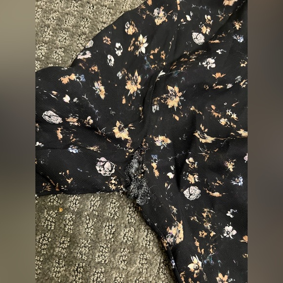 IRO Womens Casual Long Sleeve Floral Tie Neck Maxi Dress Black Size 40 Us 8 - Picture 9 of 14